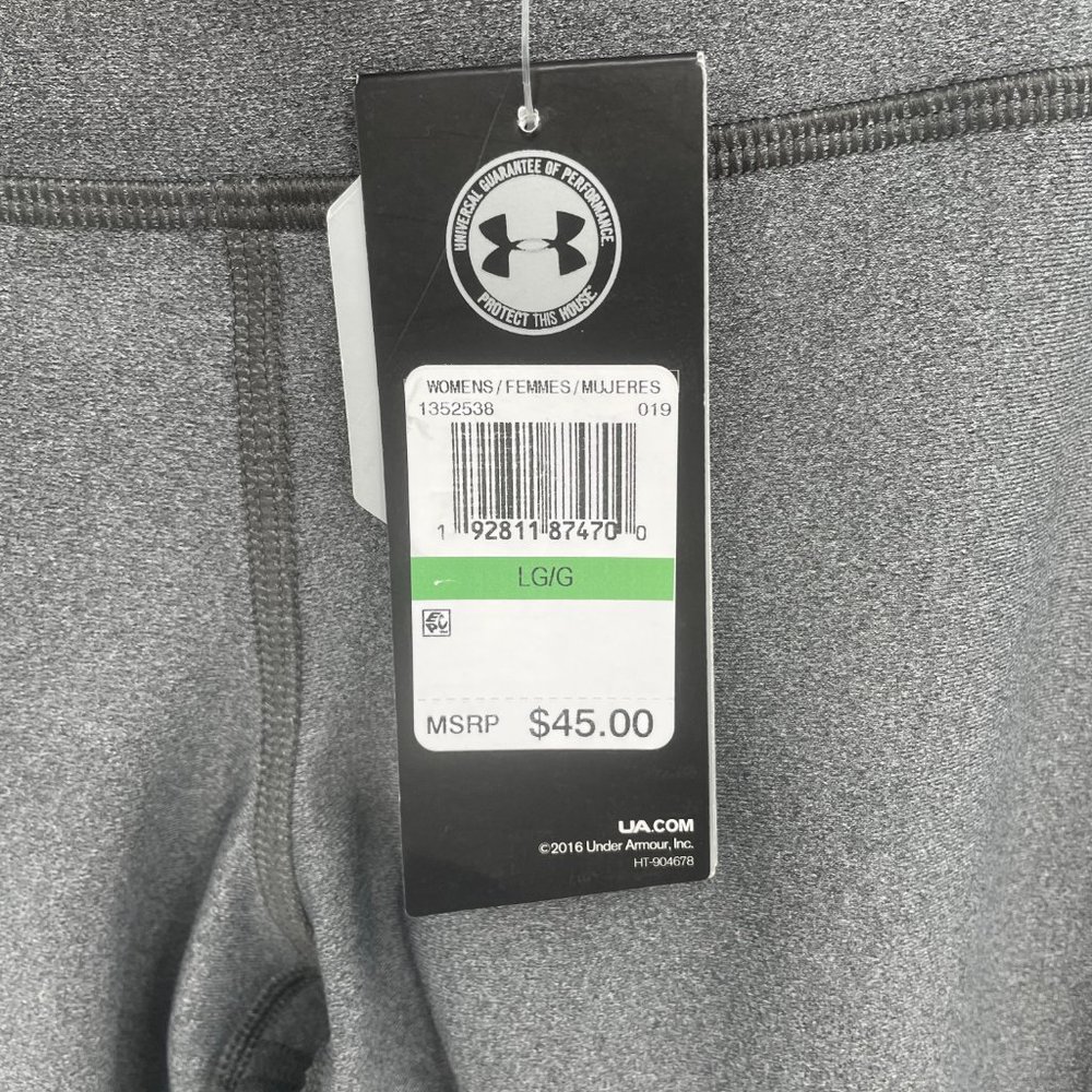 Under Armour Women's Heat Gear Armour Hi-Rise Ankle Crop Leggings Charcoal - Picture 7 of 7